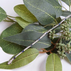 14k white gold diamond and sapphire bracelet